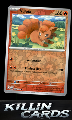 Reverse Holofoil Vulpix 028/197 Pokemon Common SV03: Obsidian Flames Card NM