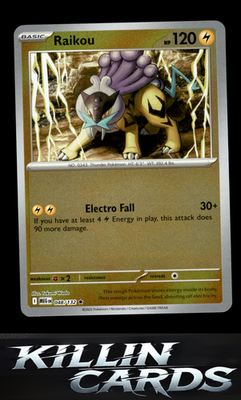 Reverse Holofoil Raikou 048/132 Pokemon Rare ME01: Mega Evolution Card NM
