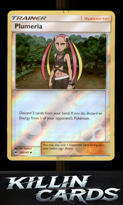 Plumeria 120/147 Pokemon Uncommon SM - Burning Shadows Card NM