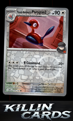 Reverse Holofoil Team Rocket's Porygon2 154/182 Pokemon Common SV10: Destined Ri
