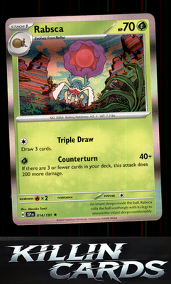 Rabsca 014/191 Pokemon Rare SV08: Surging Sparks Card NM