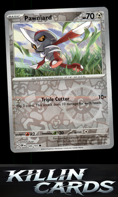 Reverse Holofoil Pawniard 148/197 Pokemon Common SV03: Obsidian Flames Card NM