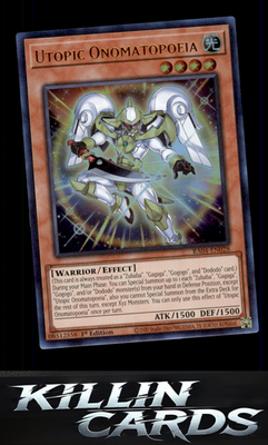 1st Edition Utopic Onomatopoeia RA04-EN028 YuGiOh Super Rare Quarter Century Sta