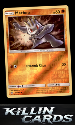Reverse Holofoil Machop (63) 63/145 Pokemon Common SM - Guardians Rising Card NM