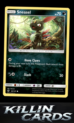 Sneasel 85/147 Pokemon Common SM - Burning Shadows Card LP