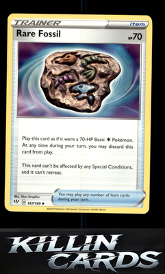 Rare Fossil 167/189 Pokemon Uncommon SWSH03: Darkness Ablaze Card NM