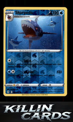 Reverse Holofoil Sharpedo 036/203 Pokemon Rare SWSH07: Evolving Skies Card NM