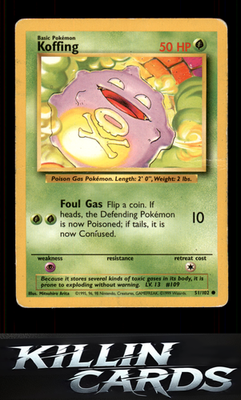 Koffing 051/102 Pokemon Common Base Set Card NM