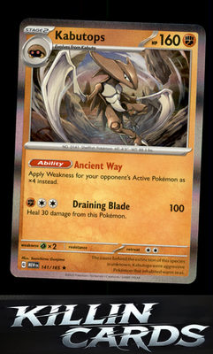 Kabutops 141/165 Pokemon Rare SV: Scarlet & Violet 151 Card NM