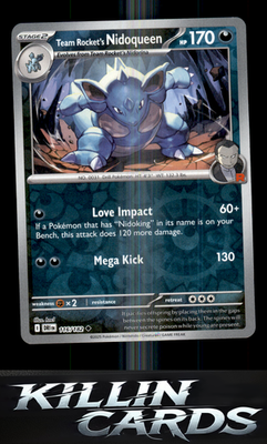 Reverse Holofoil Team Rocket's Nidoqueen 116/182 Pokemon Uncommon SV10: Destined