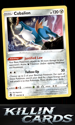 Cobalion 126/195 Pokemon Rare SWSH12: Silver Tempest Card NM