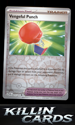 Reverse Holofoil Vengeful Punch 197/197 Pokemon Uncommon SV03: Obsidian Flames C