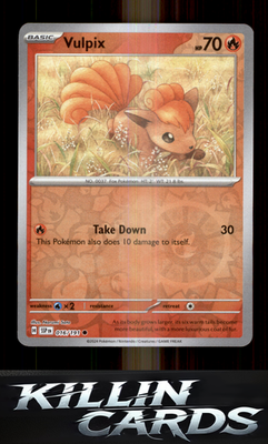Reverse Holofoil Vulpix 016/191 Pokemon Common SV08: Surging Sparks Card NM
