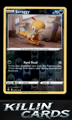 Reverse Holofoil Scraggy 098/203 Pokemon Common SWSH07: Evolving Skies Card NM