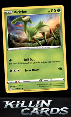 Virizion 015/264 Pokemon Rare SWSH08: Fusion Strike Card NM