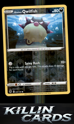 Reverse Holofoil Hisuian Qwilfish (89) 089/189 Pokemon Common SWSH10: Astral Rad