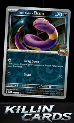 Reverse Holofoil Team Rocket's Ekans 112/182 Pokemon Common SV10: Destined Rival
