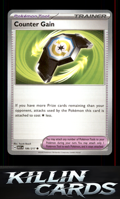 Counter Gain - 186/217 186/217 Pokemon Common ME: Ascended Heroes Card NM