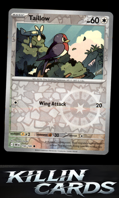 Reverse Holofoil Taillow 156/182 Pokemon Common SV10: Destined Rivals Card NM