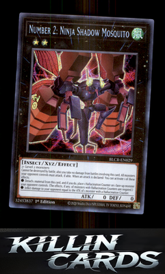 1st Edition Number 2: Ninja Shadow Mosquito BLCR-EN029 YuGiOh Secret Rare Battle