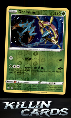 Reverse Holofoil Dhelmise 019/185 Pokemon Uncommon SWSH04: Vivid Voltage Card NM