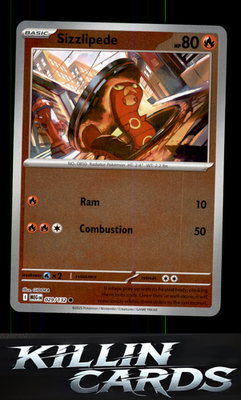 Reverse Holofoil Sizzlipede 029/132 Pokemon Common ME01: Mega Evolution Card NM