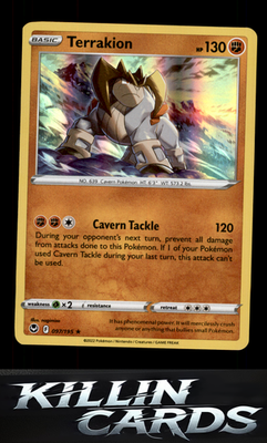 Terrakion 097/195 Pokemon Holo Rare SWSH12: Silver Tempest Card NM