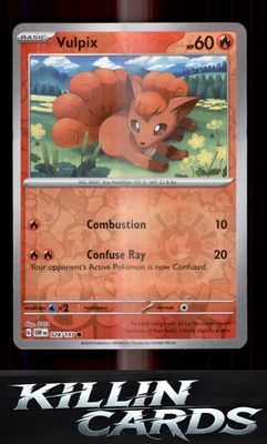 Reverse Holofoil Vulpix 028/197 Pokemon Common SV03: Obsidian Flames Card NM