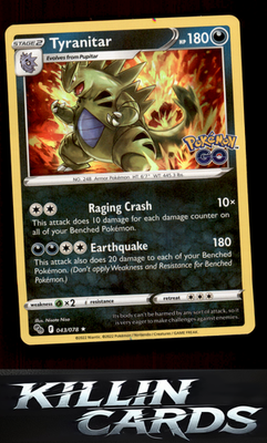 Tyranitar 043/078 Pokemon Holo Rare Pokemon GO Card NM