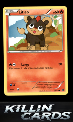 Litleo 22/114 Pokemon Common XY - Steam Siege Card NM