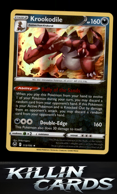 Krookodile 113/195 Pokemon Holo Rare SWSH12: Silver Tempest Card NM