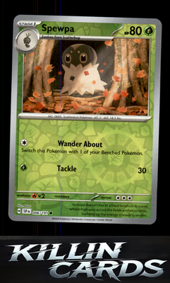 Reverse Holofoil Spewpa 006/191 Pokemon Common SV08: Surging Sparks Card NM