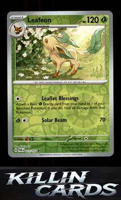 Reverse Holofoil Leafeon 011/167 Pokemon Uncommon SV06: Twilight Masquerade Card