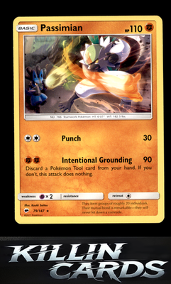 Passimian 79/147 Pokemon Rare SM - Burning Shadows Card LP