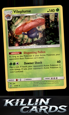 Vileplume 6/147 Pokemon Holo Rare SM - Burning Shadows Card NM