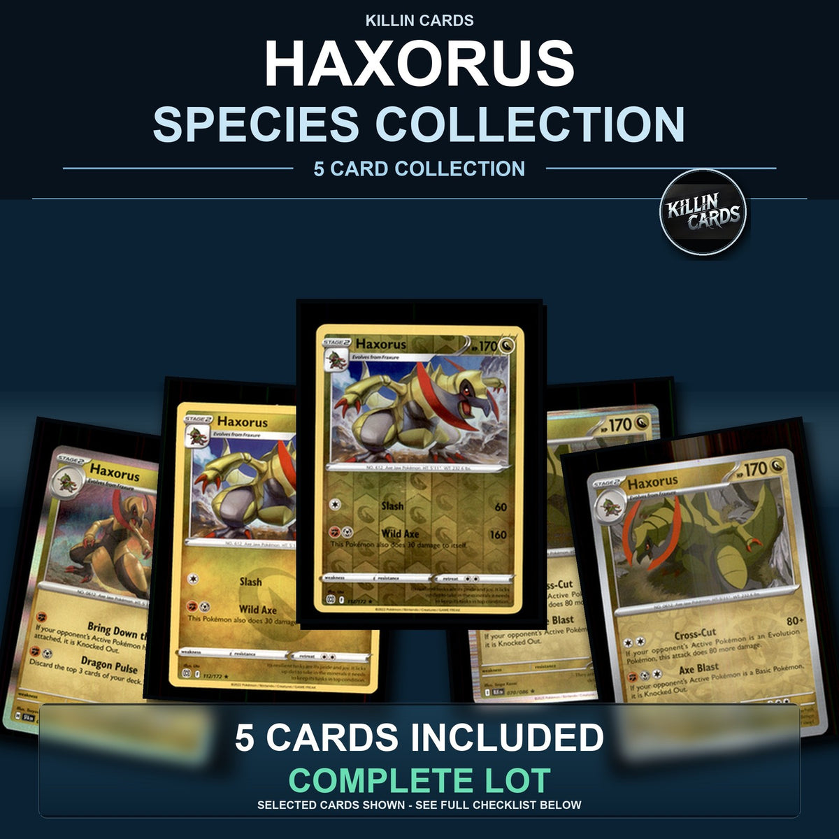 Pokemon TCG Haxorus Species Collection 5 Different Cards