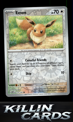 Reverse Holofoil Eevee 133/165 Pokemon Common SV: Scarlet & Violet 151 Card NM