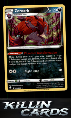 Zoroark 103/203 Pokemon Holo Rare SWSH07: Evolving Skies Card NM