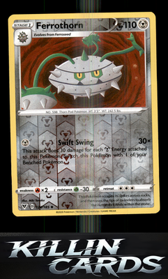 Reverse Holofoil Ferrothorn 124/185 Pokemon Uncommon SWSH04: Vivid Voltage Card