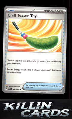 Chill Teaser Toy 166/191 Pokemon Uncommon SV08: Surging Sparks Card NM