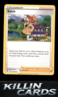 Sonia 167/192 Pokemon Uncommon SWSH02: Rebel Clash Card NM