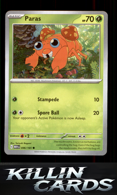 Paras 046/165 Pokemon Common SV: Scarlet & Violet 151 Card NM