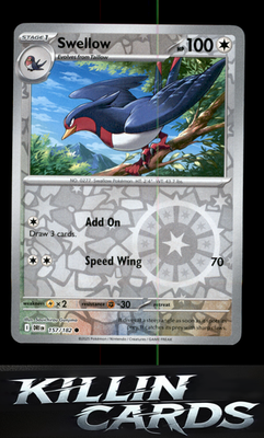 Reverse Holofoil Swellow 157/182 Pokemon Common SV10: Destined Rivals Card NM