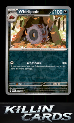 Reverse Holofoil Whirlipede 055/086 Pokemon Common SV: Black Bolt Card NM