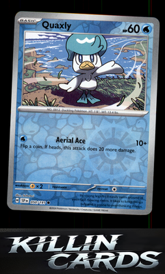 Reverse Holofoil Quaxly 050/191 Pokemon Common SV08: Surging Sparks Card NM