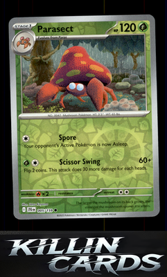 Reverse Holofoil Parasect 005/159 Pokemon Common SV09: Journey Together Card NM