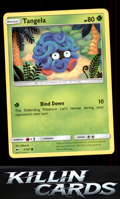 Tangela 7/147 Pokemon Common SM - Burning Shadows Card NM