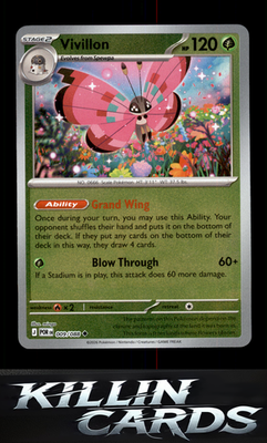 Reverse Holofoil Vivillon 009/088 Pokemon Uncommon ME03: Perfect Order Card NM