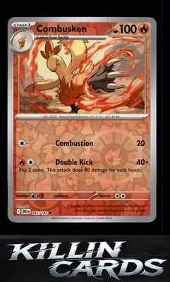 Reverse Holofoil Combusken 041/182 Pokemon Common SV10: Destined Rivals Card NM