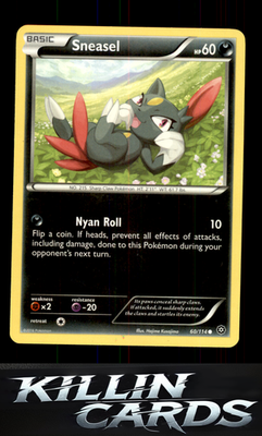 Sneasel 60/114 Pokemon Common XY - Steam Siege Card NM